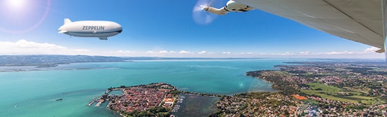 Das Erlebnis-Geschenk zu Weihnachten - Zeppelin-Rundflug mit Restaurantbesuch